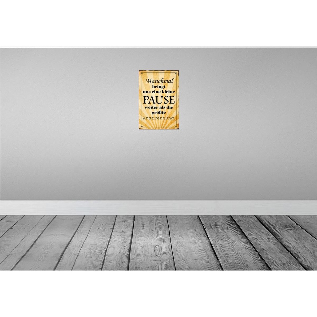 [LA-114475-H] Holzschild 30x20 cm kleine Pause bringt uns weiter Dekoration Bild 2