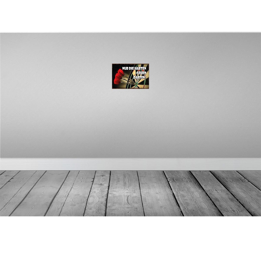 [LA-114489-H] Holzschild 20x30 cm nur die harten gehen darten Dekoration Bild 2