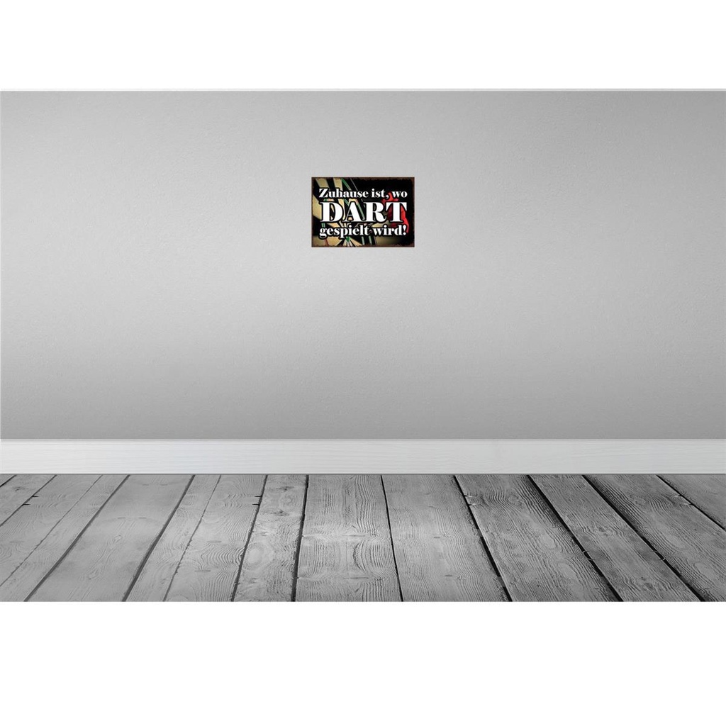 [LA-114499-H] Holzschild 20x30 cm Zuhause wo Dart gespielt wird Geschenk Bild 2