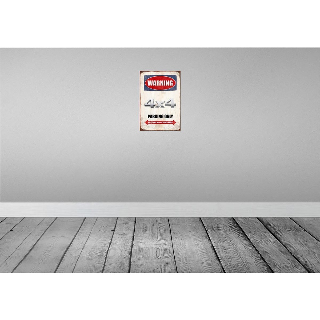 [LA-114525-H] Holzschild 30x20 cm Warning 4x4 Parking only Parkplatzschild Bild 2