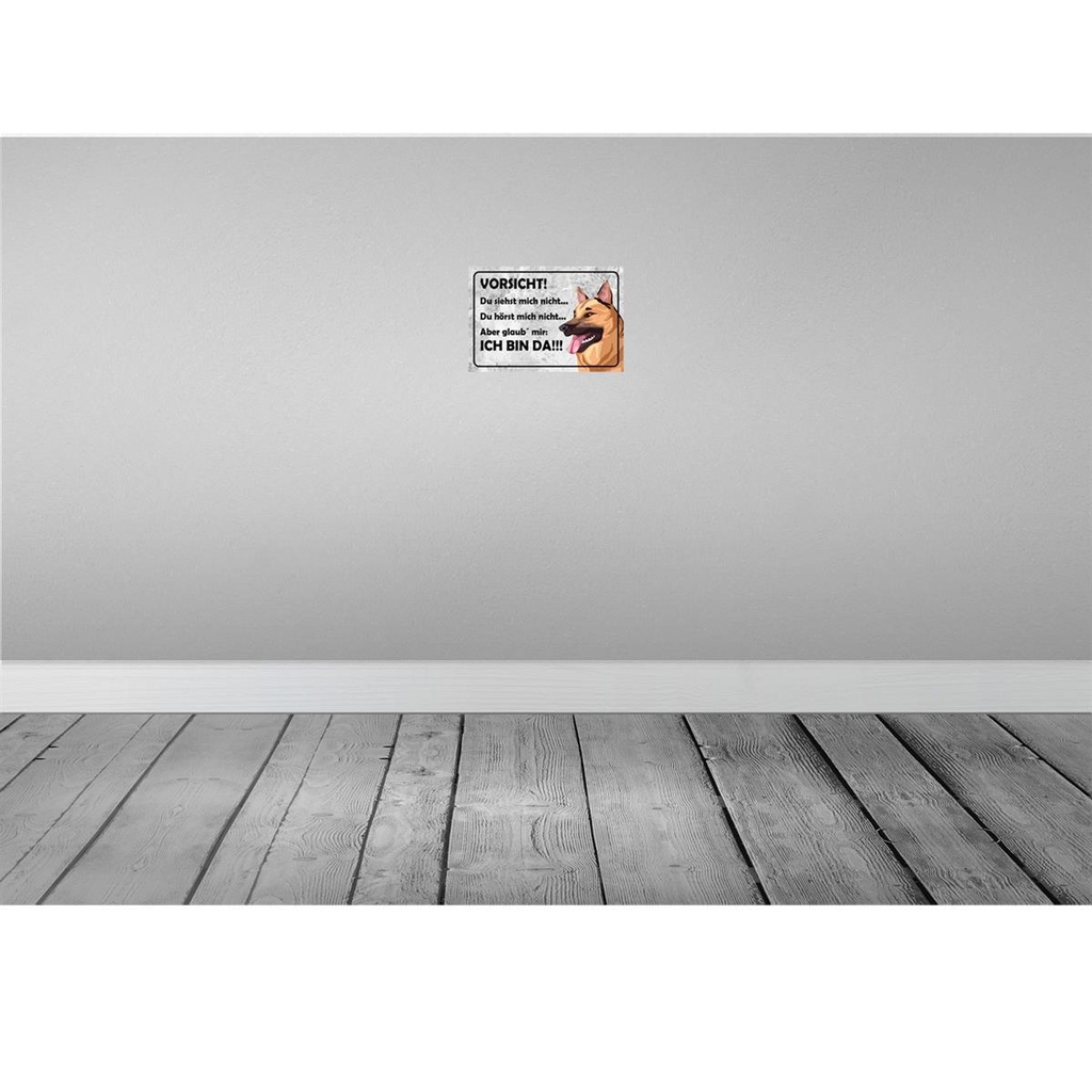 [LA-114527-2030] Blechschild 20x30 cm Vorsicht Hund Du siehst mich nicht Spruch Zitat Bild 2