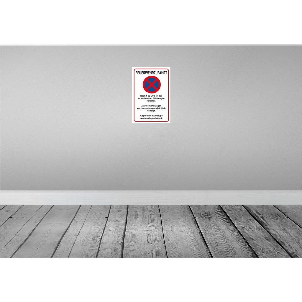 [LA-114532-2030] Blechschild 30x20 cm Feuerwehrzufahrt nach §22VVB   Straßenschild Warnschild Hinweisschild Sicherheit Vorsicht Bild 2
