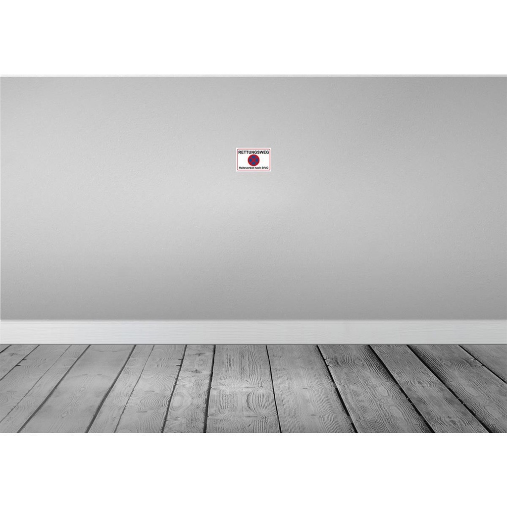[LA-114533-1812] Blechschild 12x18 cm Rettungsweg Halteverbot nach StVO Warnschild Hinweisschild Sicherheit Vorsicht Bild 2