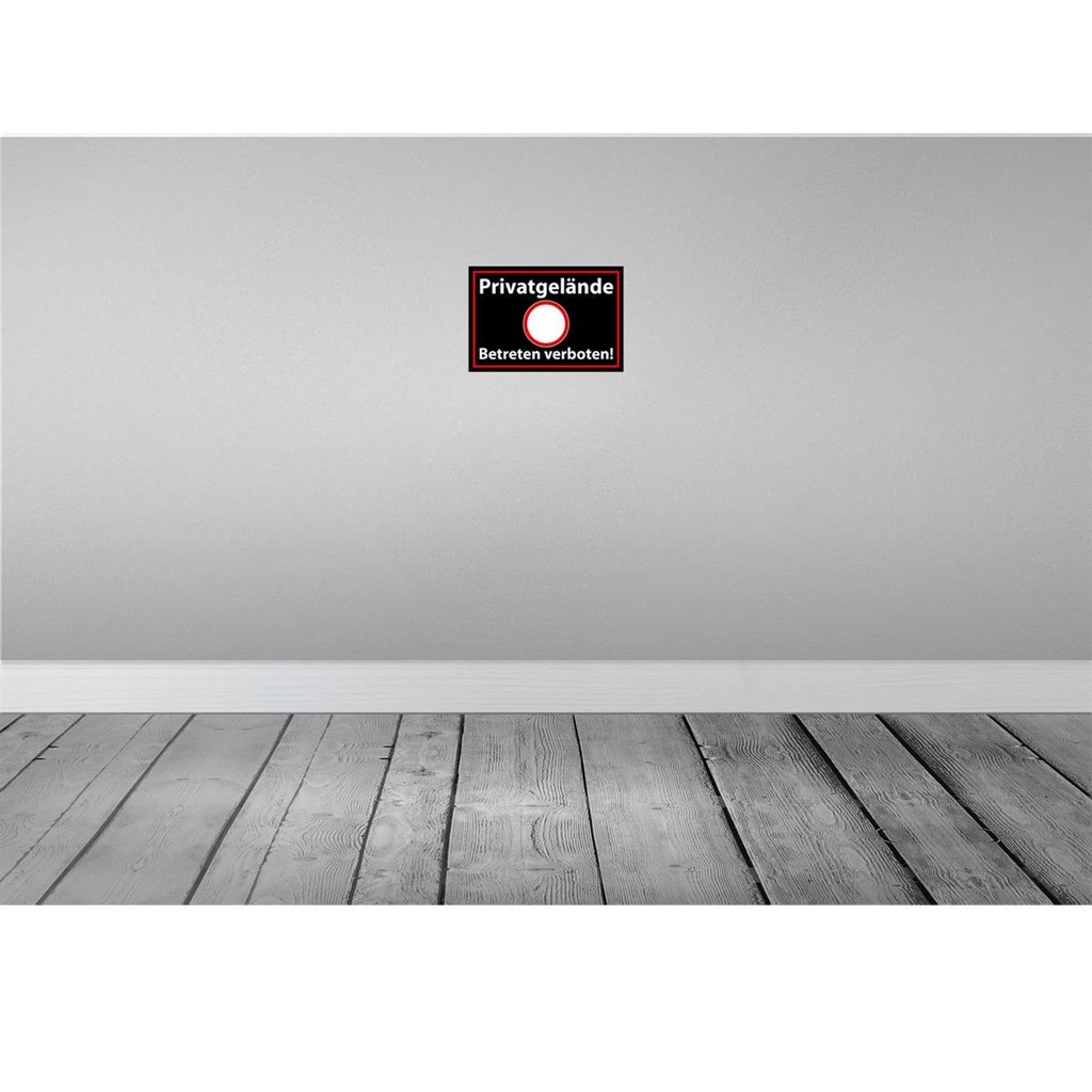 [LA-114543-2030] Blechschild 20x30 cm Privatgelände schwarzes Warnschild Hinweisschild Sicherheit Vorsicht Bild 2
