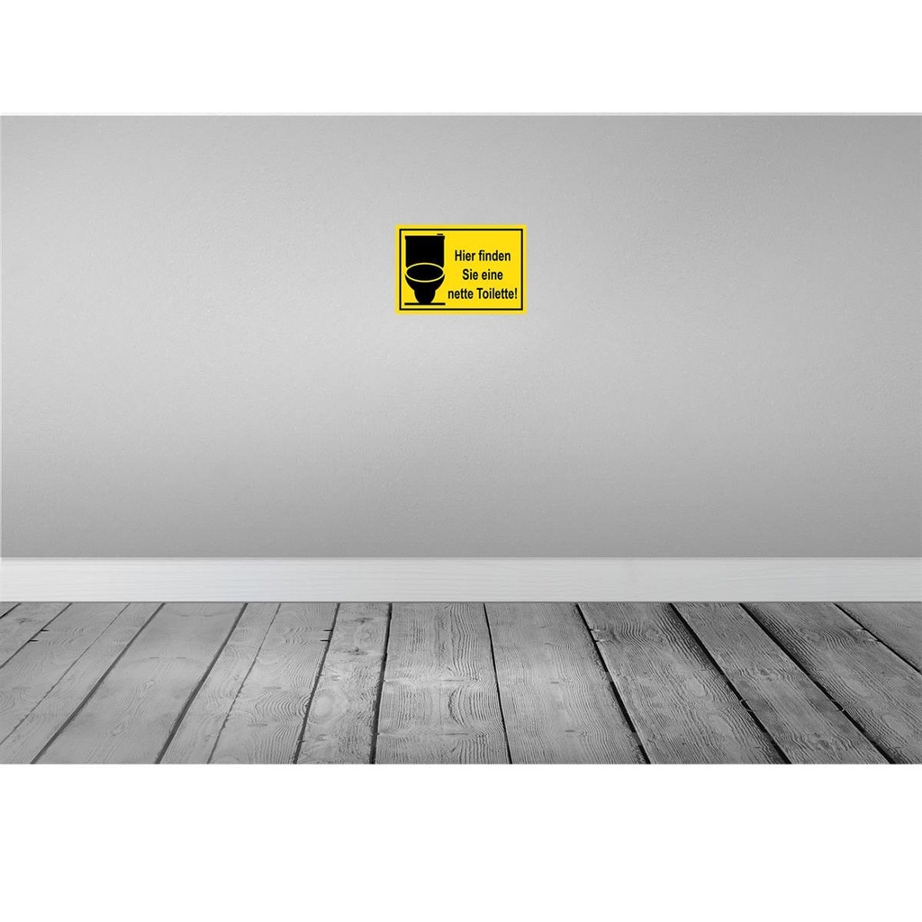 [LA-114546-2030] Blechschild 20x30 cm Hier finden sie nette Toilette Warnschild Hinweisschild Sicherheit Vorsicht Bild 2