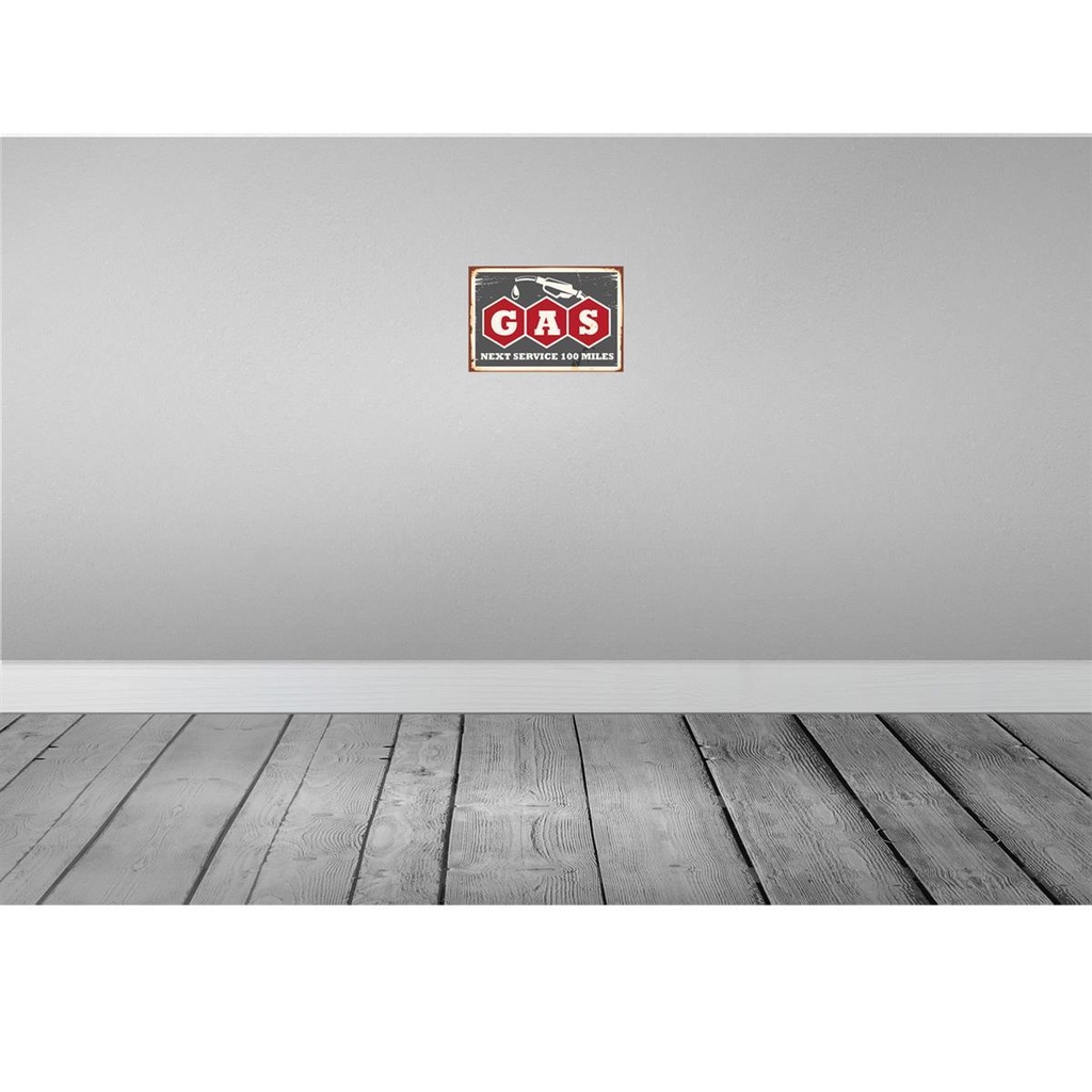 [LA-114602-2030] Blechschild 20x30 cm Gas Auto next service 100 Benzin Warnschild Hinweisschild Sicherheit Vorsicht Bild 2