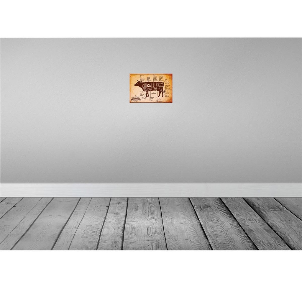 [LA-114611-2030] Blechschild 20x30 cm Kuh Beef cuts Organic Metzgerei Hofladen Marktstand Laden Bild 2