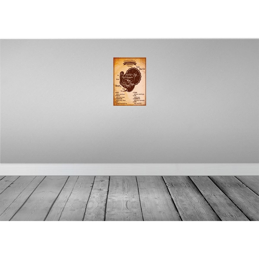 [LA-114614-2030] Blechschild 30x20 cm Truthahn Turkey cuts Organic Metzgerei Hofladen Marktstand Laden Bild 2
