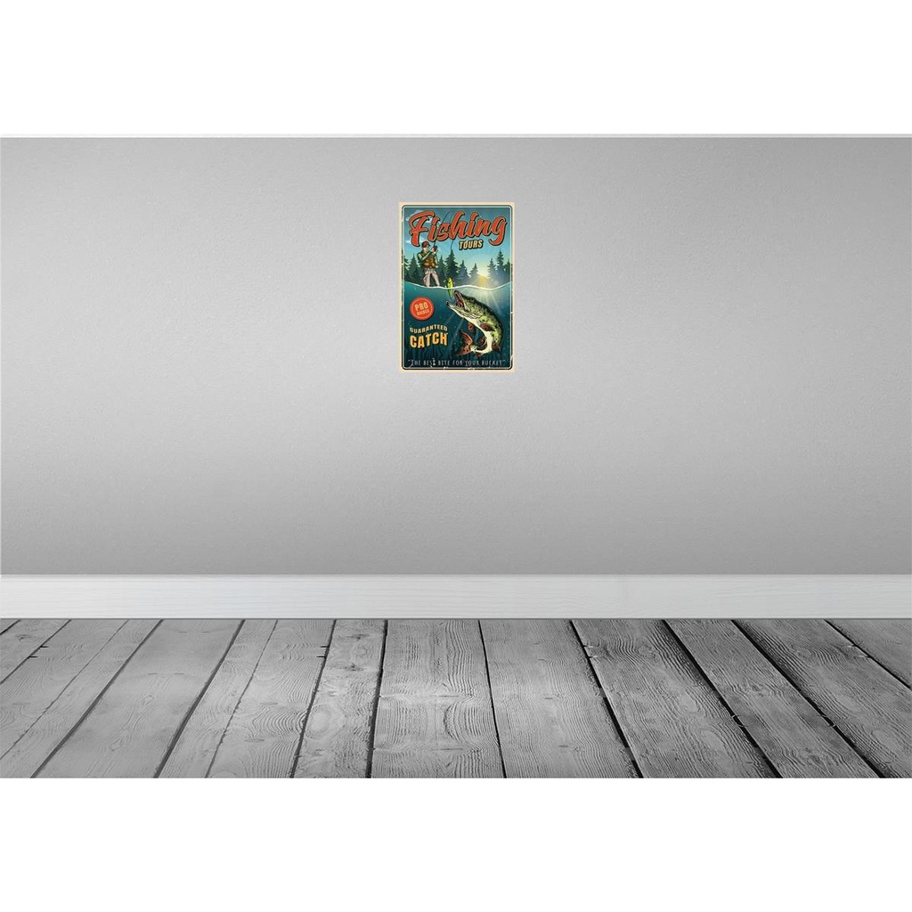 [LA-114629-2030] Blechschild 30x20 cm Angeln Fishing Tours Beruf Arbeit Bild 2