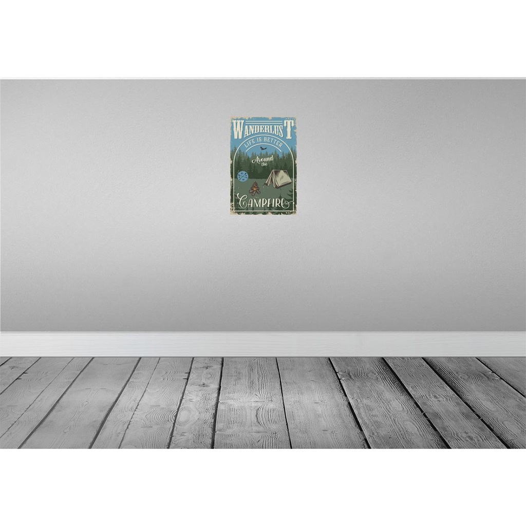 [LA-114637-2030] Blechschild 30x20 cm Wanderlus camping Outdoor Bild 2