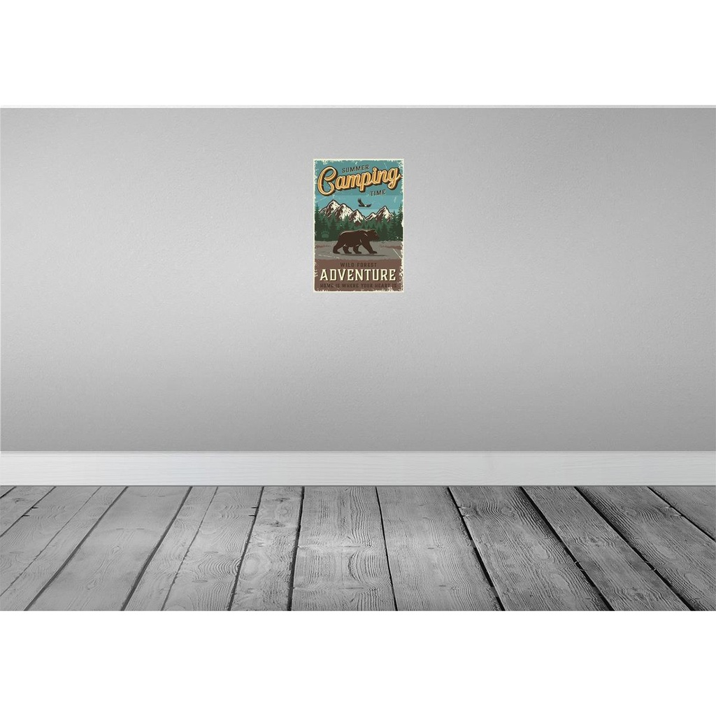 [LA-114638-2030] Blechschild 30x20 cm Summer Camping Time wild Forest Outdoor Bild 2