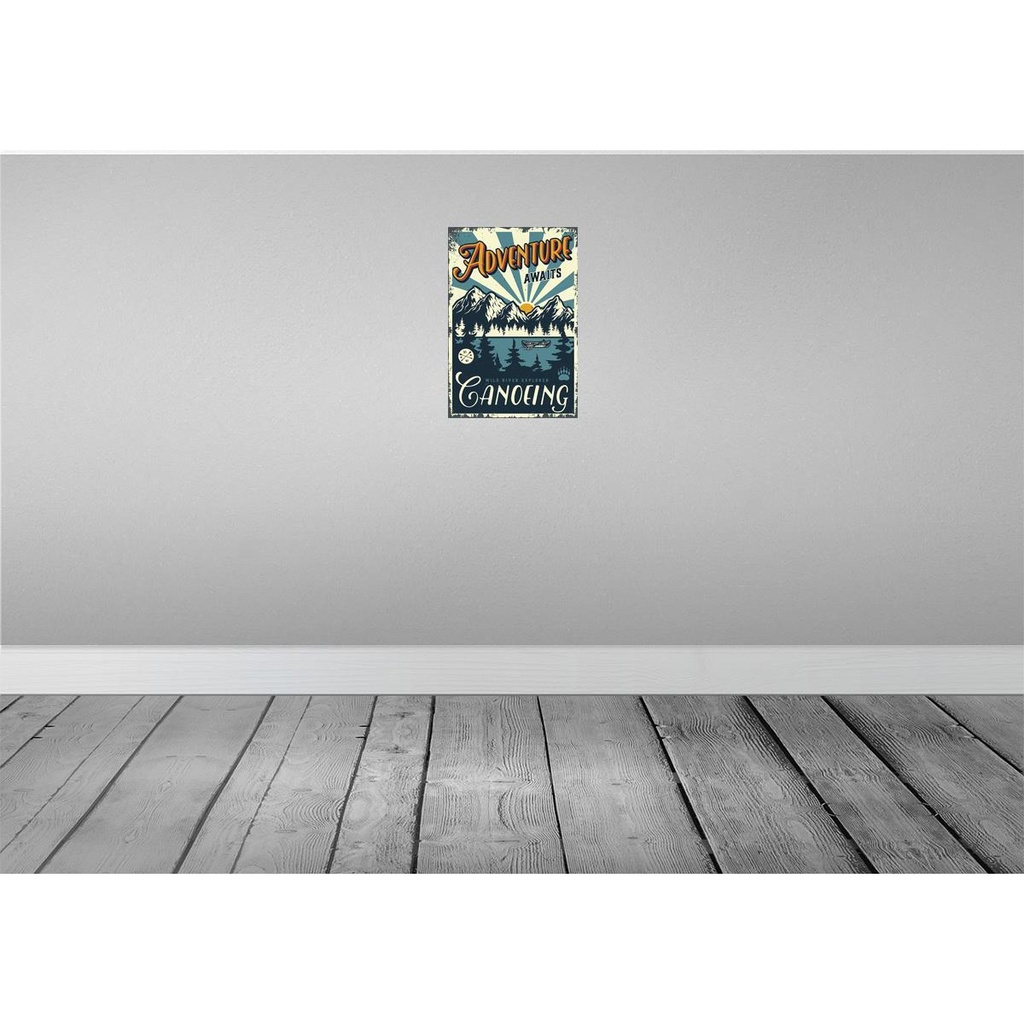 [LA-114650-H] Holzschild 30x20 cm Kanu Adventure awaits Ganoeing Sport Hobby Bild 2
