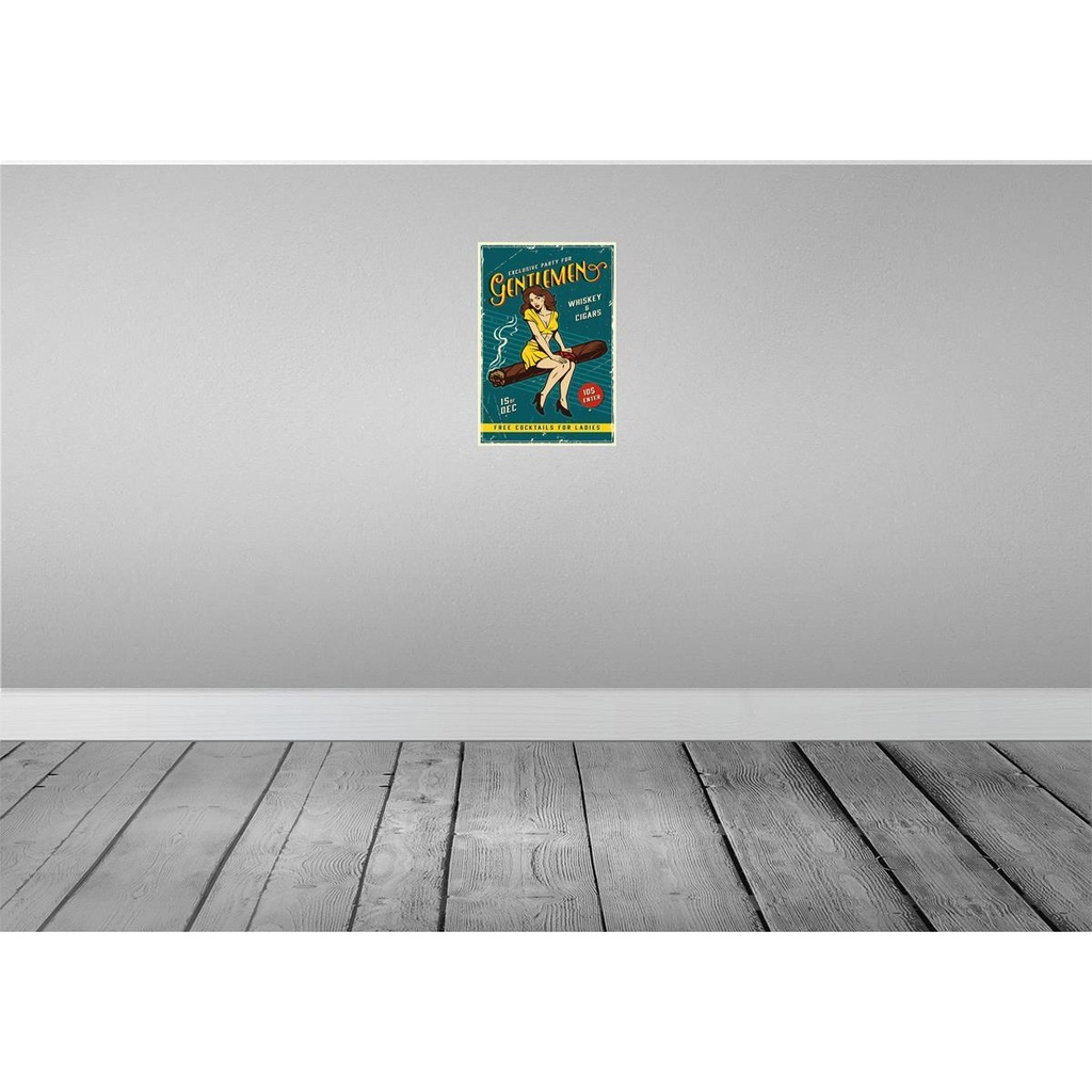 [LA-114672-2030] Blechschild 30x20 cm Pinup exclusive party gentlemen Pin Up Bild 2