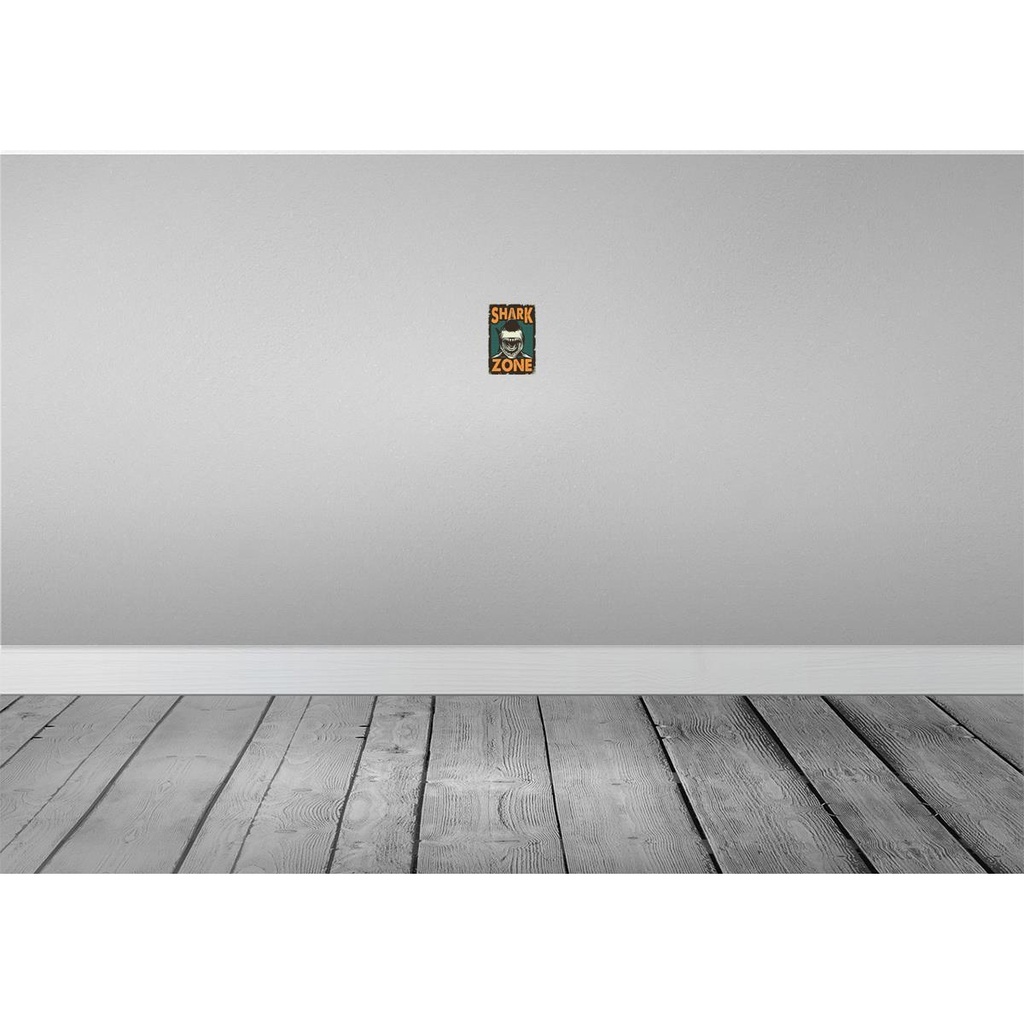[LA-114685-1812] Blechschild 18x12 cm Shark Zone Hai See Warnschild Hinweisschild Sicherheit Vorsicht Bild 2