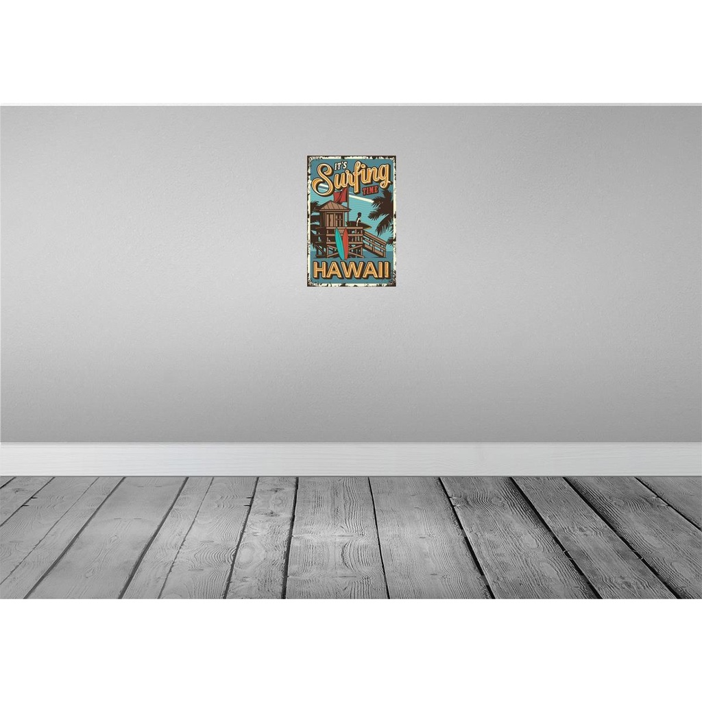 [LA-114686-2030] Blechschild 30x20 cm Hawaii ist Surfing time Dekoration Bild 2