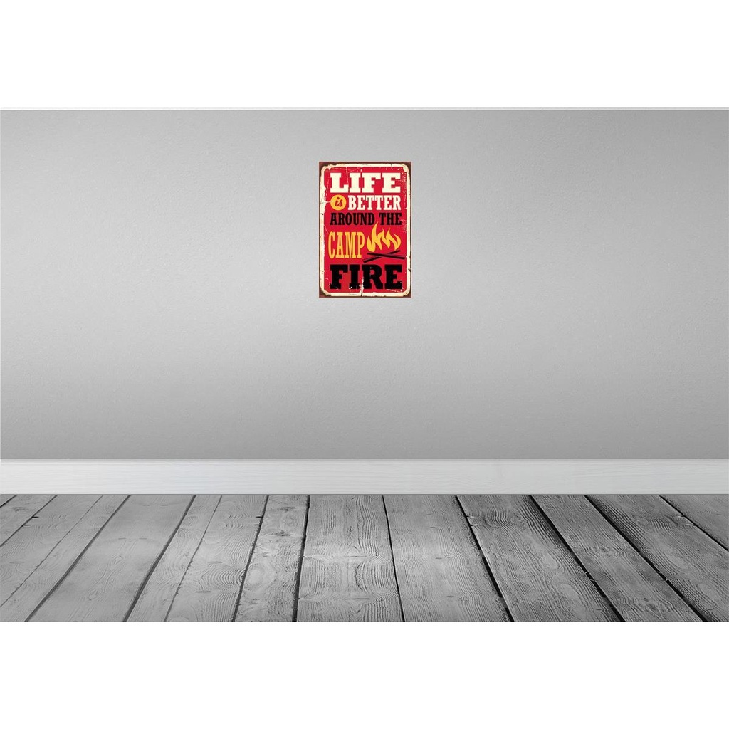 [LA-114694-2030] Blechschild 30x20 cm life better camp fire Camping Outdoor Bild 2