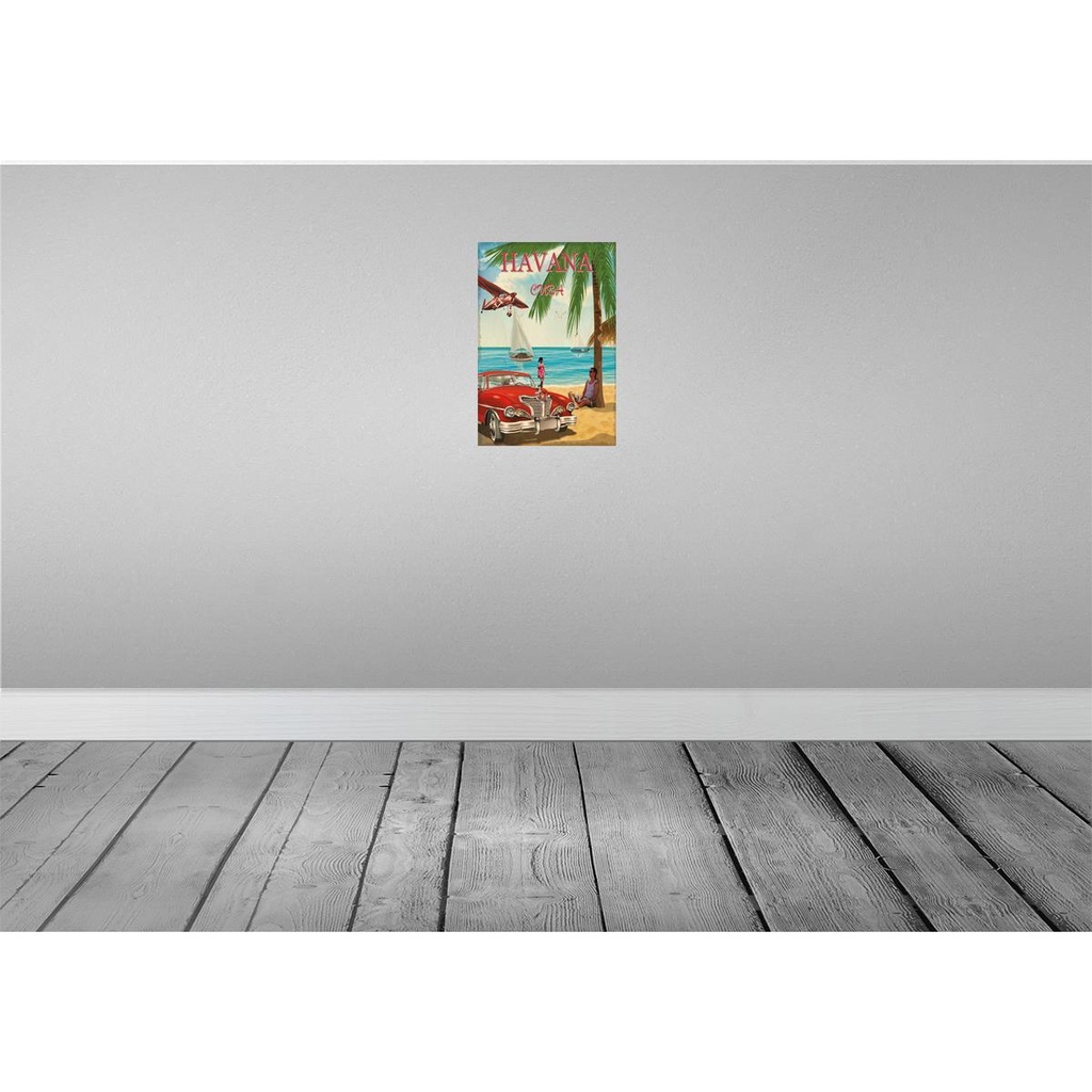 [LA-114695-2030] Blechschild 30x20 cm Havana Cuba Urlaub Palmen Abenteuer Reisen Bild 2