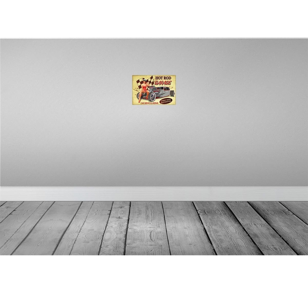 [LA-114701-2030] Blechschild 20x30 cm Pinup Hoit Rod Garage Service Pin Up Bild 2