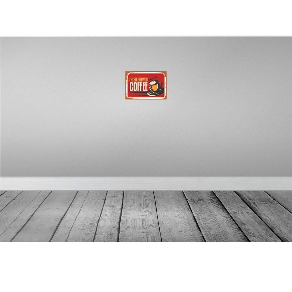 [LA-114708-H] Holzschild 20x30 cm Kaffee fresh brewed Essen Trinken Bild 2