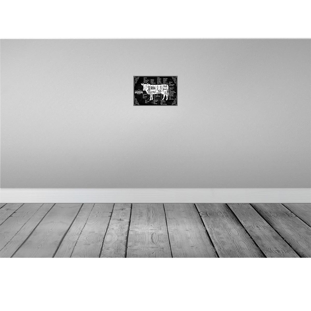 [LA-114716-H] Holzschild 20x30 cm Kuh Beef cuts Organic Metzgerei Hofladen Marktstand Laden Bild 2