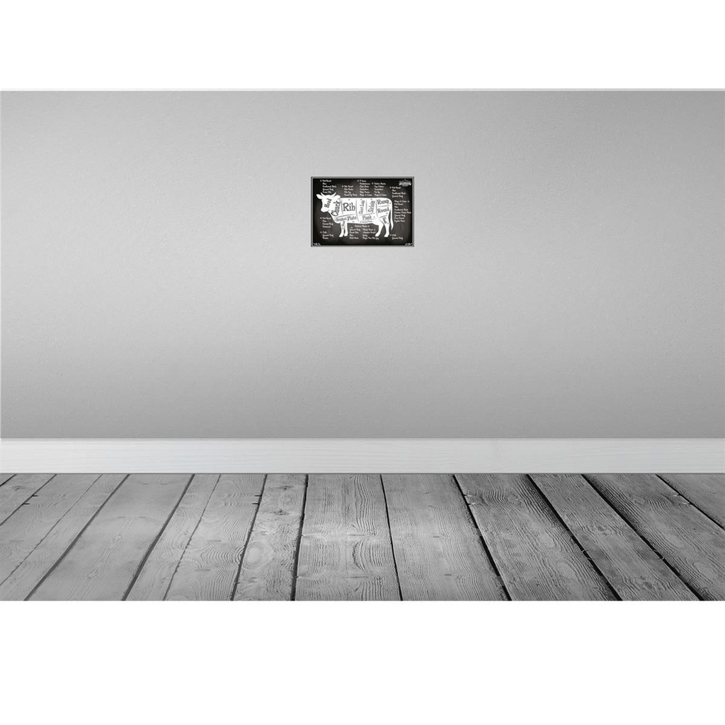 [LA-114719-2030] Blechschild 20x30 cm Kuh Beef cuts Organic Fleisch Metzgerei Hofladen Marktstand Laden Bild 2