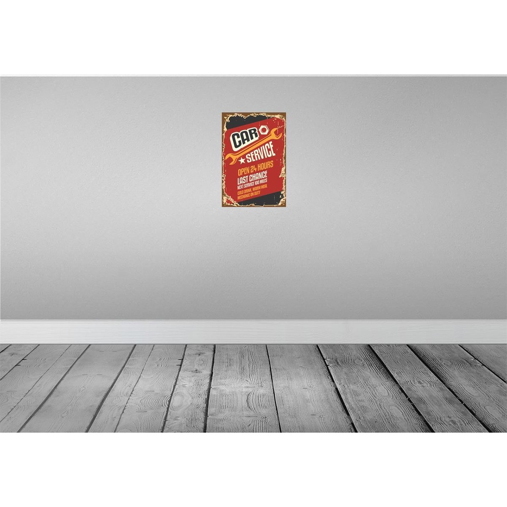 [LA-114725-H] Holzschild 30x20 cm Car Service open 24 hours Auto Garage Werkstatt Bild 2