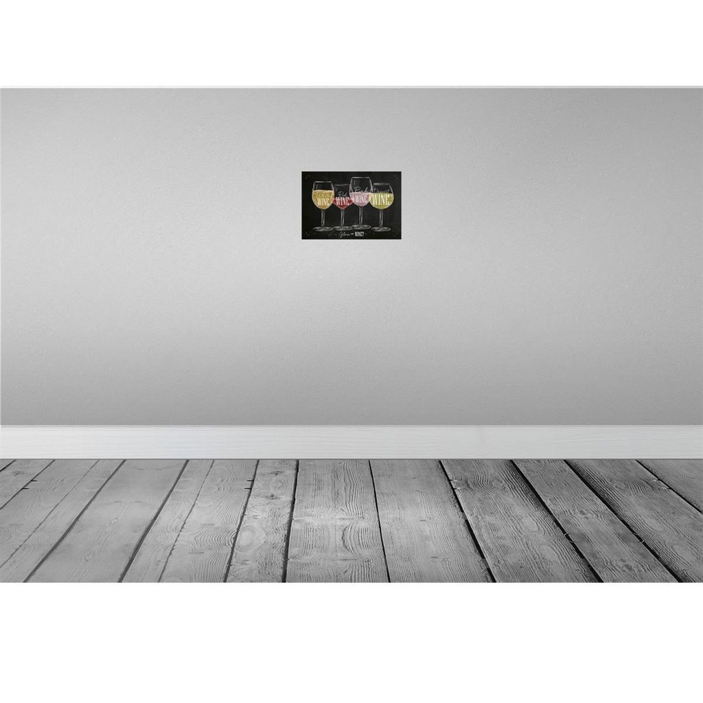[LA-114739-H] Holzschild 20x30 cm Wein Glass of wine? red white Alkohol Essen Trinken Bild 2