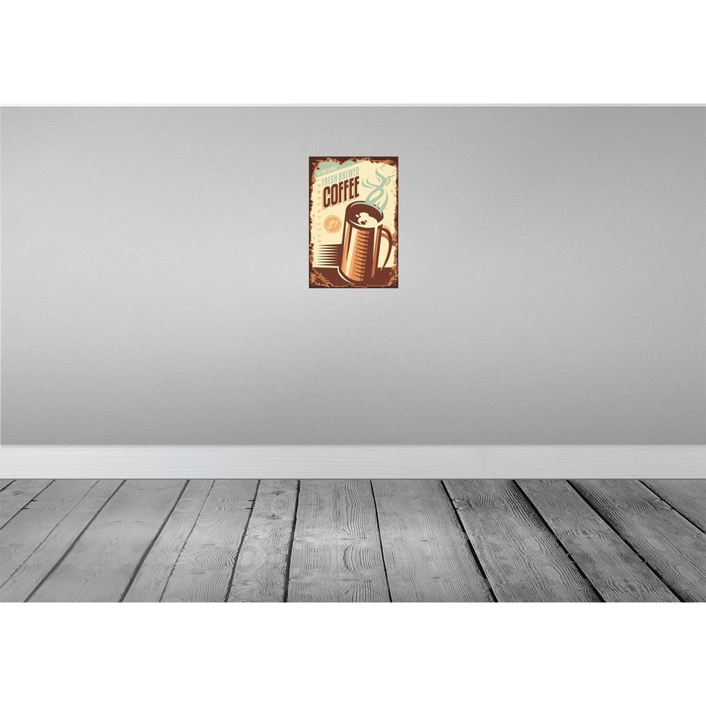 [LA-114744-2030] Blechschild 30x20 cm Kaffee fresh brewed Coffee $1 Essen Trinken Bild 2