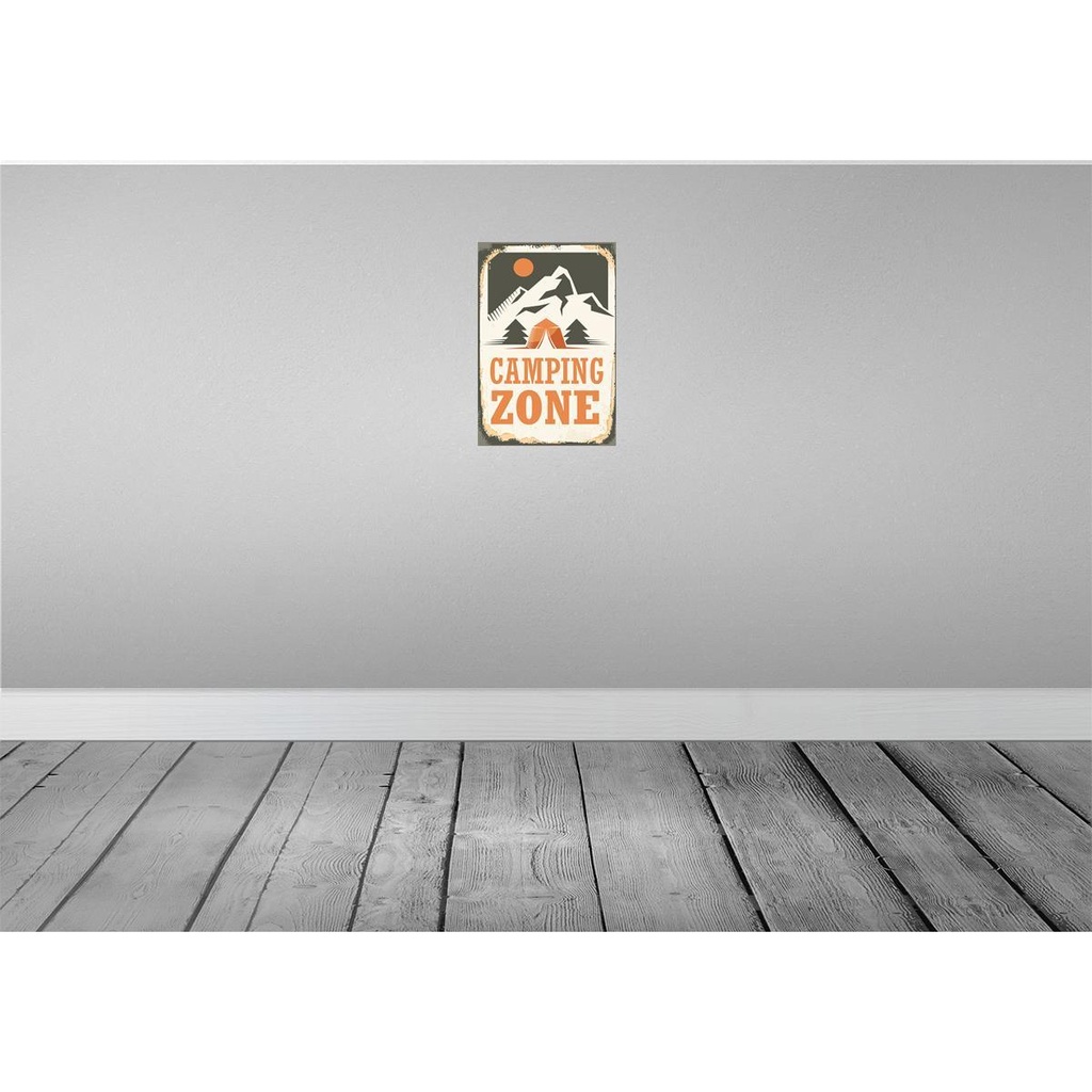 [LA-114747-H] Holzschild 30x20 cm Camping Zone Outdoor Bild 2