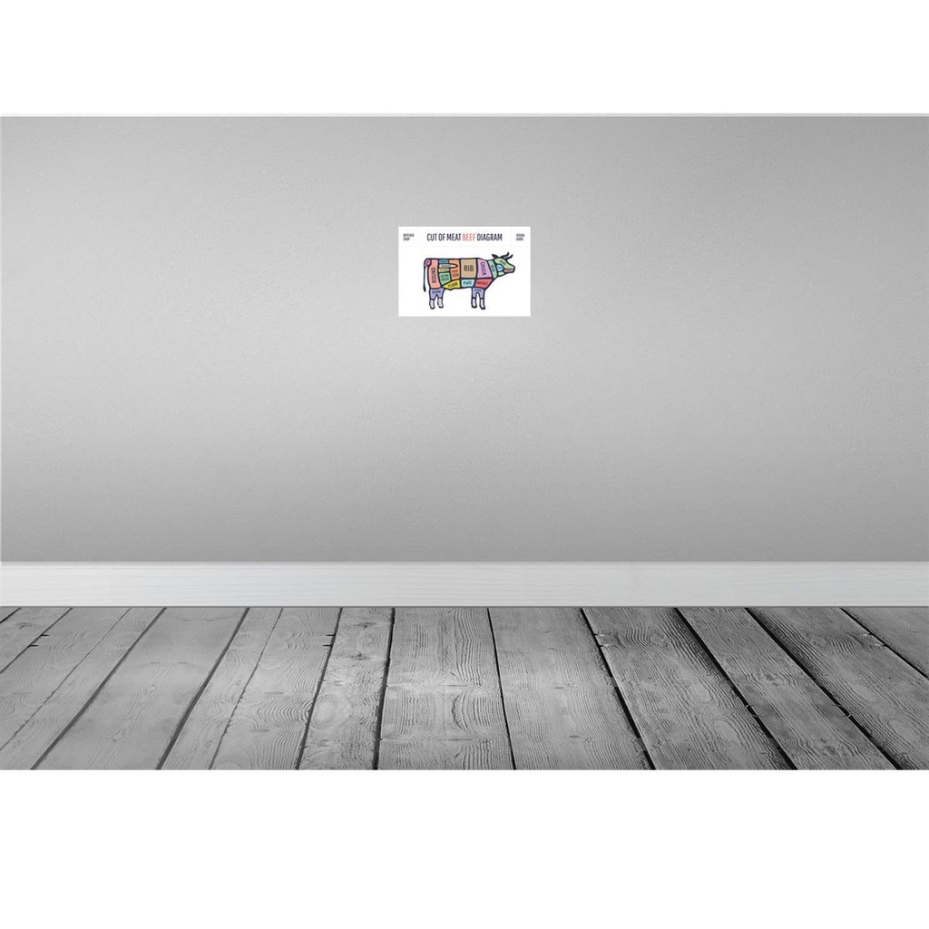 [LA-114757-H] Holzschild 20x30 cm Kuh Cut of meat beef diagram Metzgerei Hofladen Marktstand Laden Bild 2