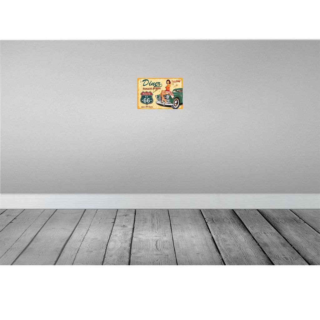 [LA-114764-2030] Blechschild 20x30 cm Pinup diner burgers beer Pin Up Bild 2