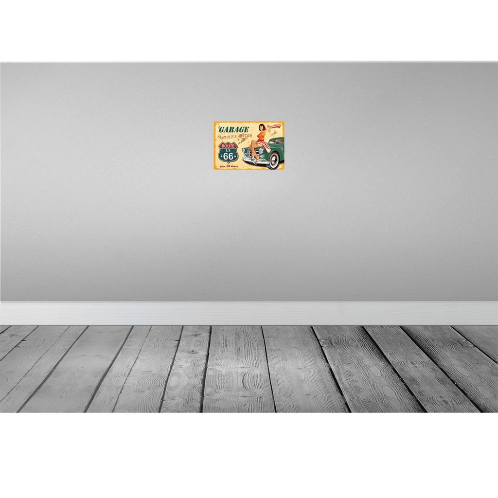 [LA-114766-H] Holzschild 20x30 cm Pinup Garage open 24 hours Pin Up Bild 2