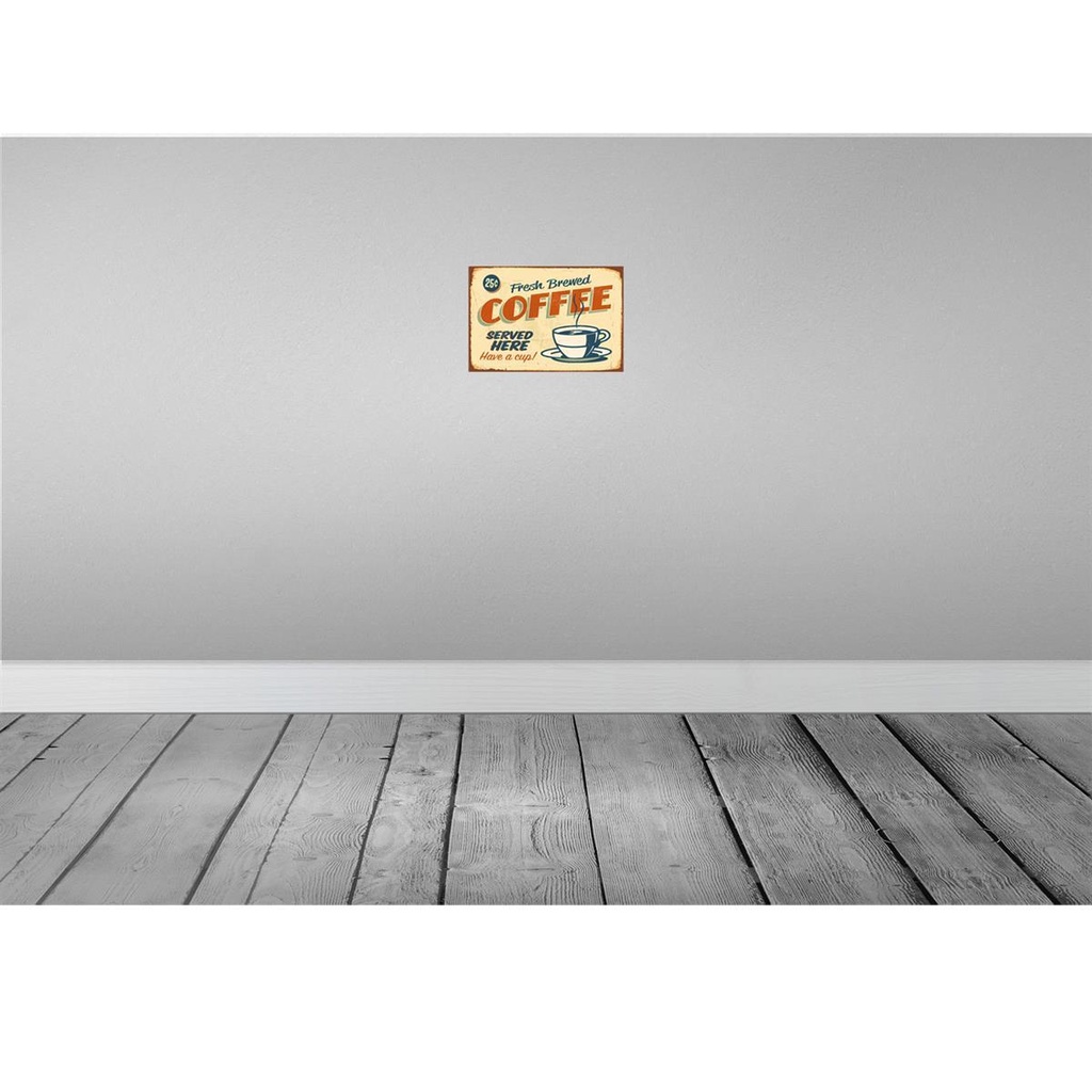 [LA-114767-H] Holzschild 20x30 cm Kaffee fresh brewed Coffee Essen Trinken Bild 2