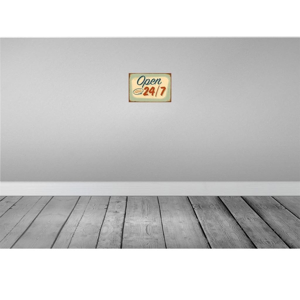 [LA-114772-H] Holzschild 20x30 cm open visit us anytime 24/7 Warnschild Hinweisschild Bild 2