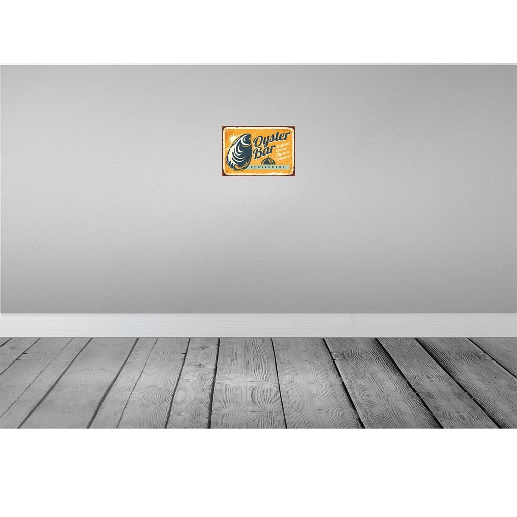 [LA-114777-2030] Blechschild 20x30 cm Oyster Bar Seafood Restaurant Essen Trinken Club Alkohol Bild 2
