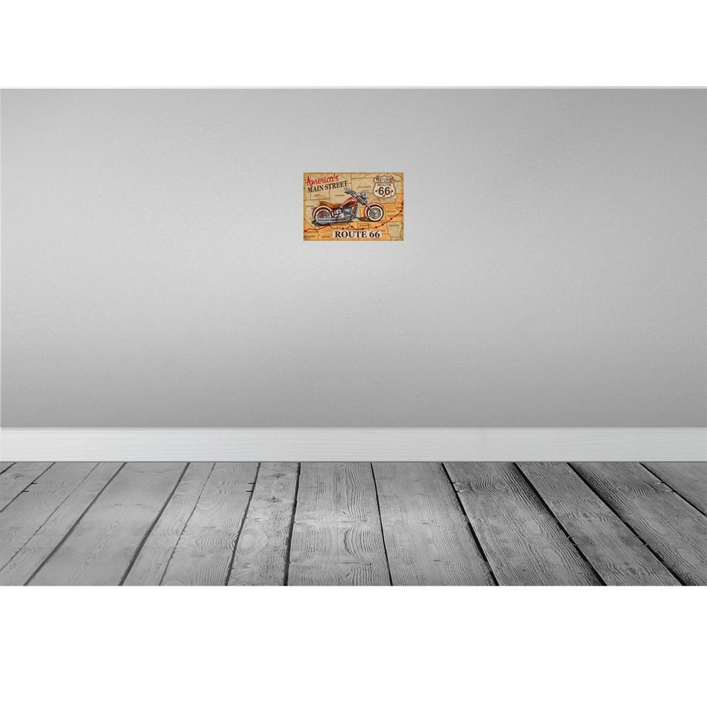 [LA-114786-H] Holzschild 20x30 cm Motorrad America`s main street route 66 Auto Garage Werkstatt Bild 2