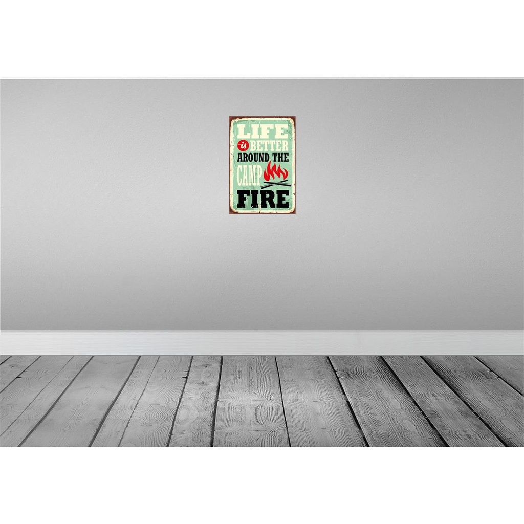 [LA-114789-2030] Blechschild 30x20 cm Camping campfire life is better Outdoor Bild 2