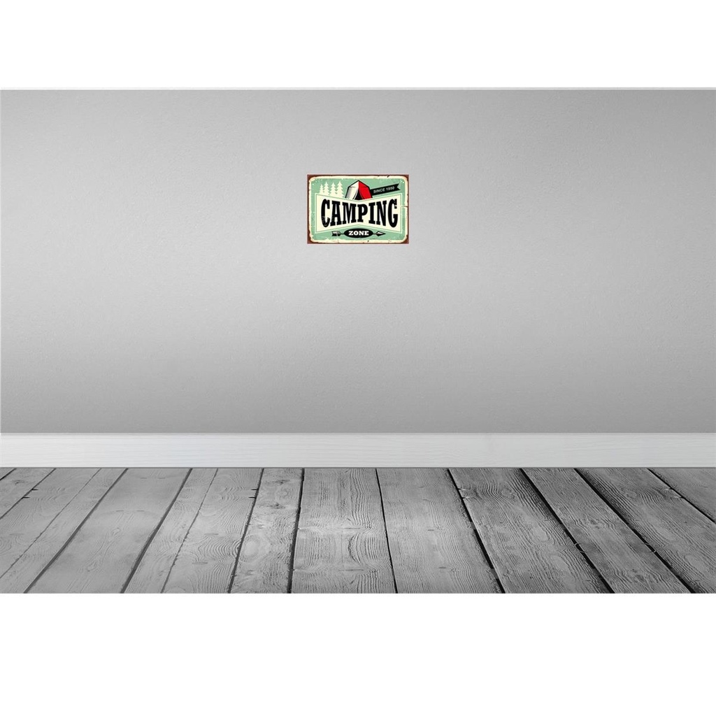 [LA-114790-H] Holzschild 20x30 cm Camping Zone Outdoor Abenteuer Bild 2