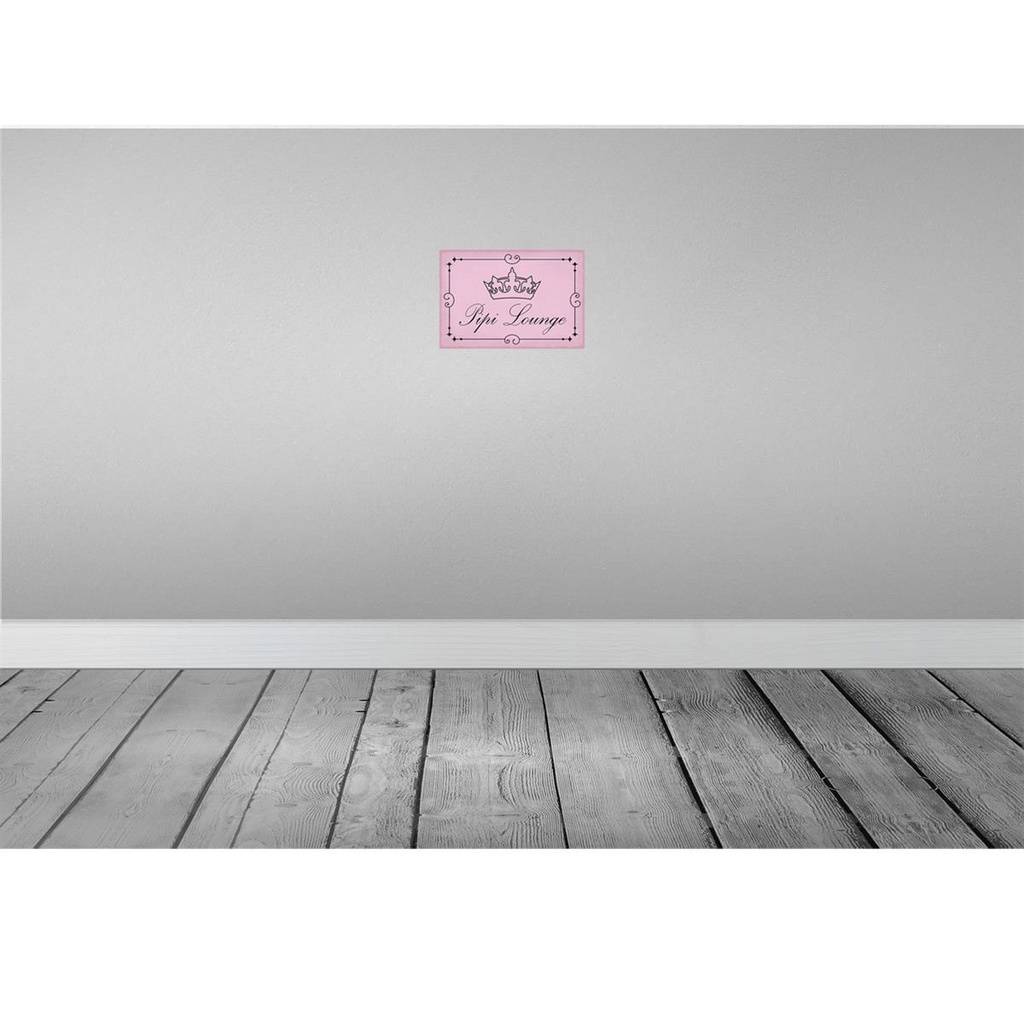 [LA-114831-2030] Blechschild 20x30 cm Pipi Lounge Toilette Krone rosa Warnschild Hinweisschild Sicherheit Vorsicht Bild 2