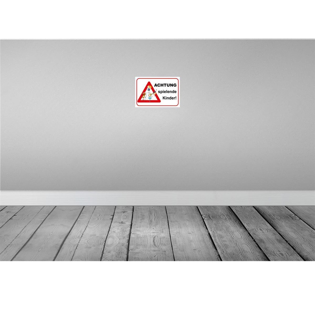 [LA-114837-H] Holzschild 20x30 cm Achtung spielende Kinder Warnschild Hinweisschild Bild 2