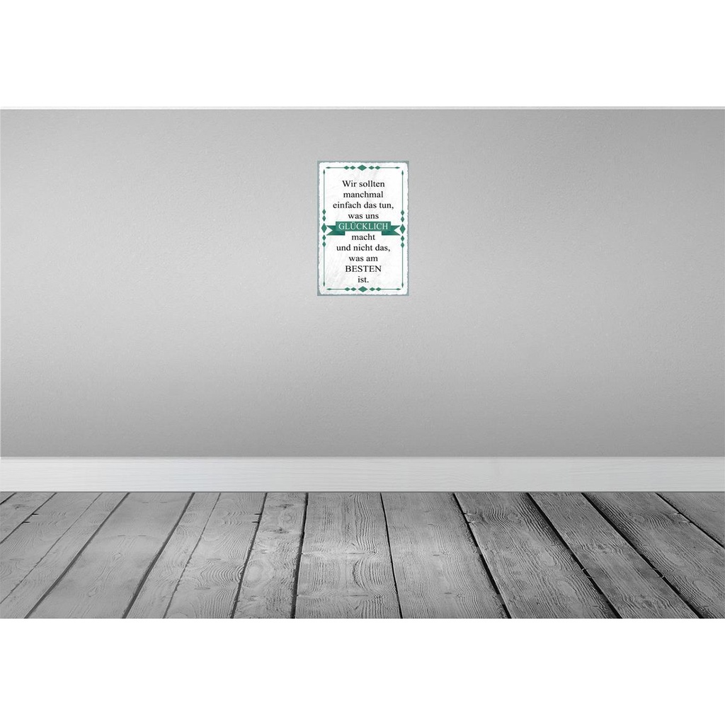 [LA-114877-2030] Blechschild 30x20 cm wir sollten tun was glücklich Dekoration Bild 2
