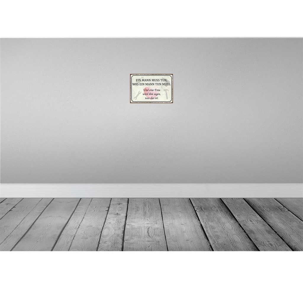 [LA-114883-H] Holzschild 20x30 cm Mann muss tun Frau wird sagen Männer Frauen Bild 2