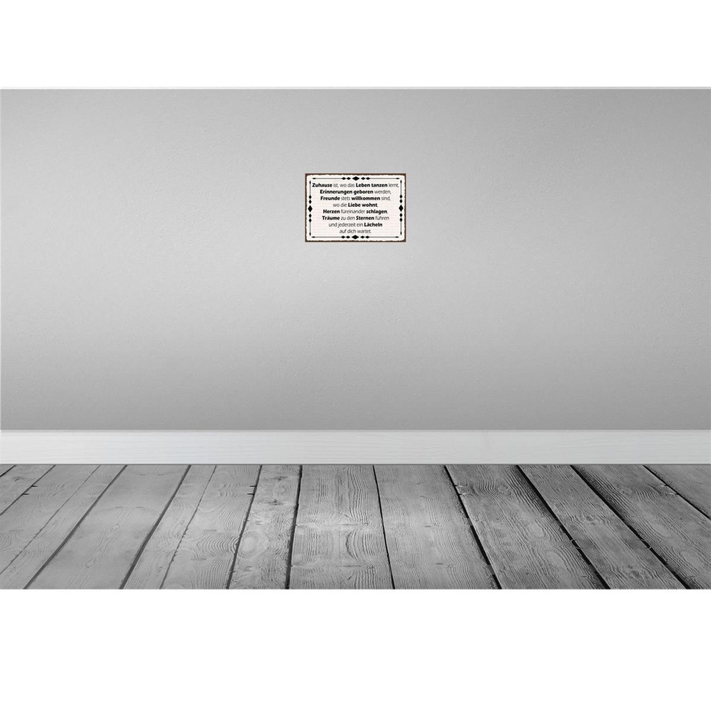 [LA-114893-H] Holzschild 20x30 cm Zuhause iwo Leben tanzen lernt Spruch Zitat Bild 2