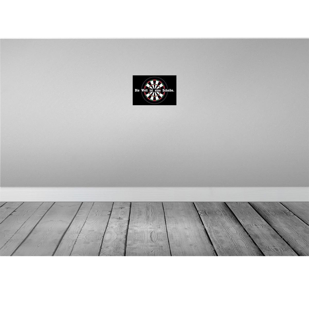 [LA-114913-H] Holzschild 20x30 cm Dart die Welt ist eine Scheibe Sport Hobby Bild 2