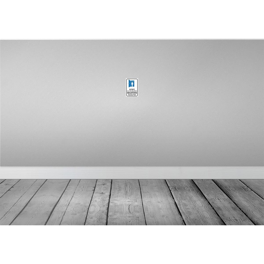 [LA-114921-1812-H] Holzschild 18x12 cm Zutritt negativen Corona Test Warnschild Hinweisschild Bild 2