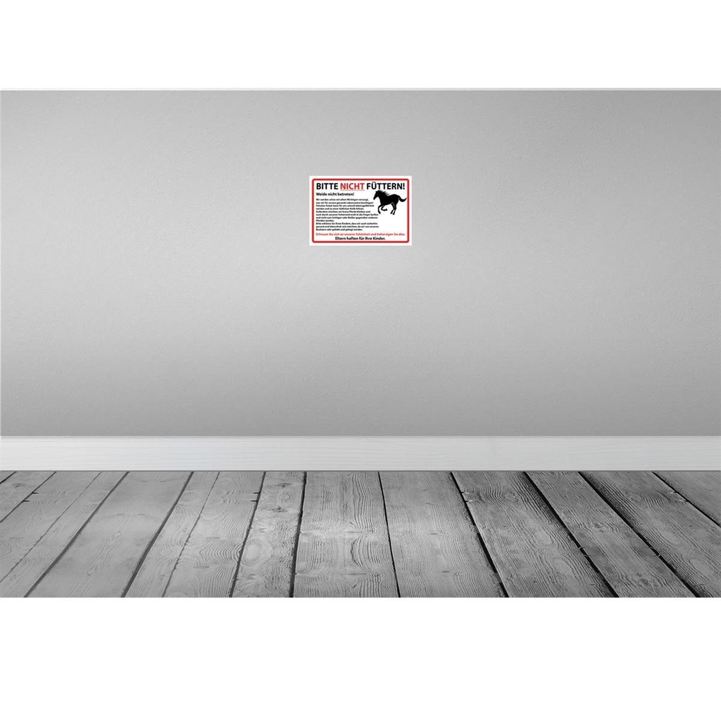 [LA-114939-H] Holzschild 20x30 cm Bitte nicht füttern Pferde Warnschild Hinweisschild Bild 2