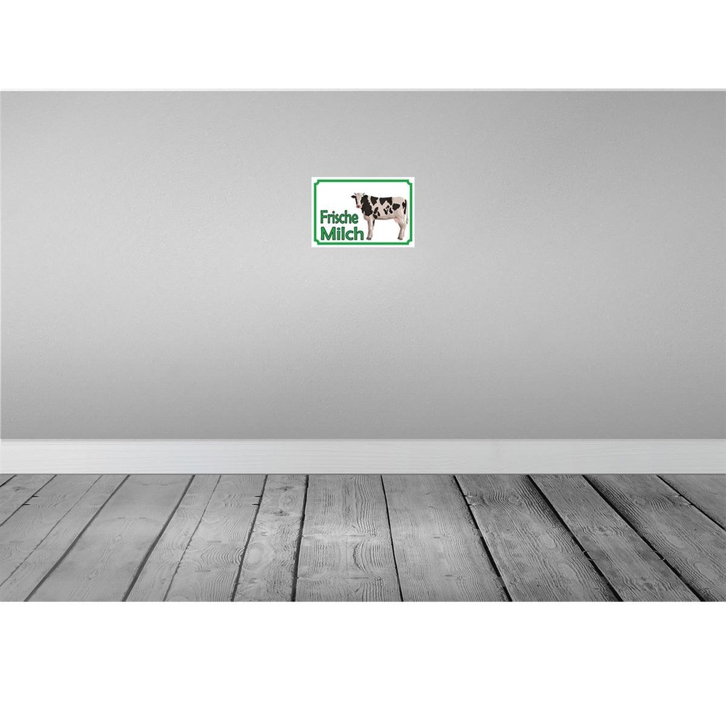 [LA-114967-2030] Blechschild 20x30 cm frische Milch Verkauf Kuh Essen Trinken Hofladen Marktstand Laden Bild 2