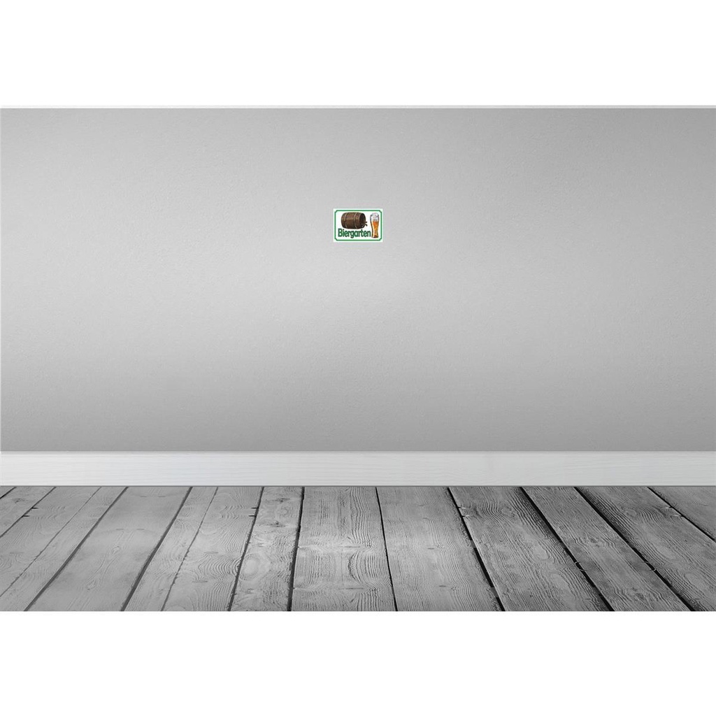 [LA-114969-1812-H] Holzschild 12x18 cm Biergarten Bier Brauerei Essen Trinken Bild 2