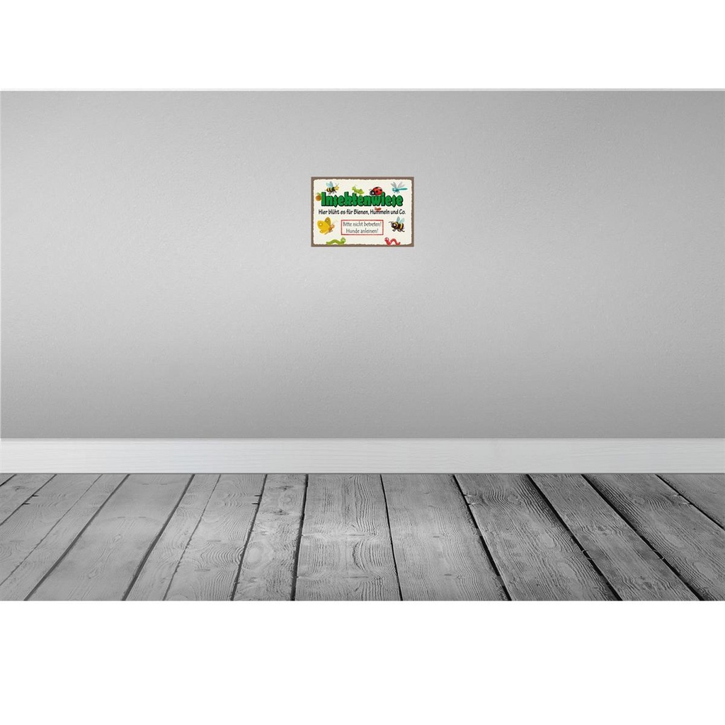 [LA-114988-H] Holzschild 20x30 cm Insektenwiese Bienen Hummeln Tier Haustier Bild 2
