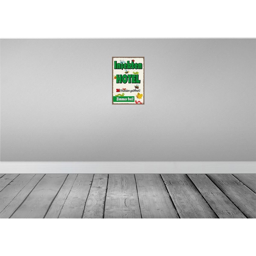 [LA-114989-2030] Blechschild 30x20 cm Insektenhotel Zimmer frei Warnschild Hinweisschild Sicherheit Vorsicht Bild 2